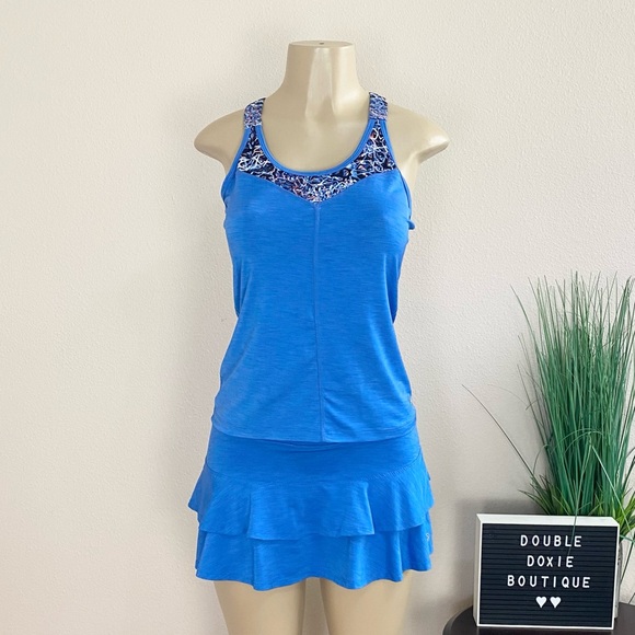 LIJA | Two Piece Blue Racerback Tennis Skort Set Sz S - Picture 1 of 9